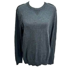 Express Charcoal Gray Reverse Stitched Long Sleeve Crewneck Sweater Size Large